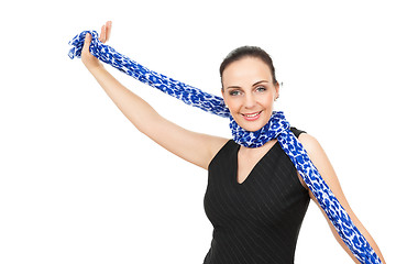 Image showing woman with blue scarf