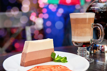 Image showing tasty cake with coffee cup