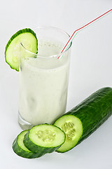 Image showing green cucumber coctail