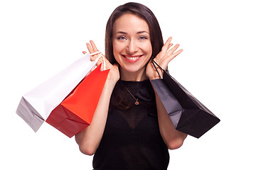 Image showing Shopping sale woman isolated on white