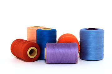 Image showing Colorful thread bobbins