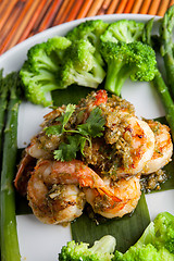 Image showing Shrimp Scampi with Vegetables