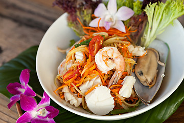 Image showing Thai Seafood Som Tum Salad