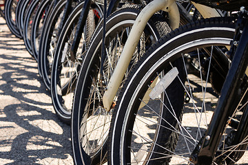 Image showing Row of Bicycle Tires