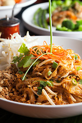 Image showing Chicken Pad Thai Closeup