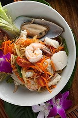 Image showing Thai Seafood Som Tum Salad