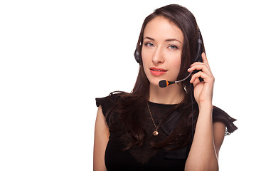 Image showing Call center support woman with headset