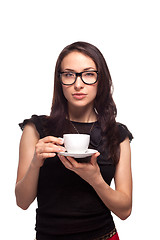 Image showing Woman secretary with coffee mug