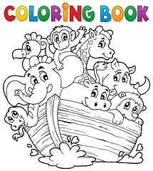 Image showing Coloring book Noahs ark theme 1