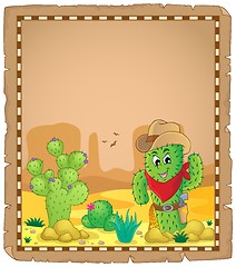 Image showing Parchment with cactus theme 1