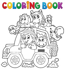 Image showing Coloring book car traveller theme 2