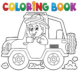 Image showing Coloring book car traveller theme 1