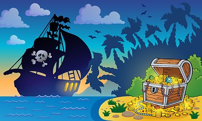 Image showing Pirate theme with treasure chest 6