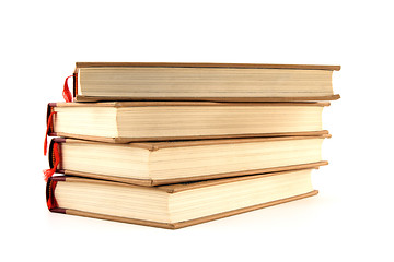 Image showing Four hardcover books on white background