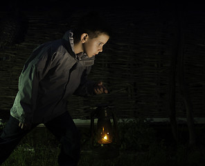 Image showing Child walk in the darkness