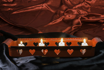 Image showing Candles and heart shapes