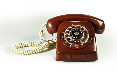 Image showing Vintage red phone