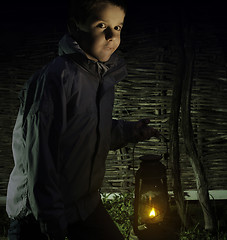 Image showing Child walk in the darkness