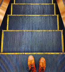 Image showing Escalator going down