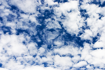 Image showing Deep blue sky with white clouds