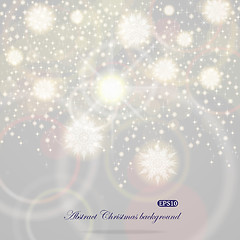 Image showing Christmas background with flying snowflakes