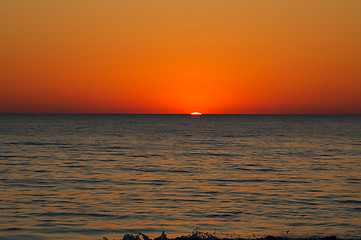 Image showing orange sunset over horizon