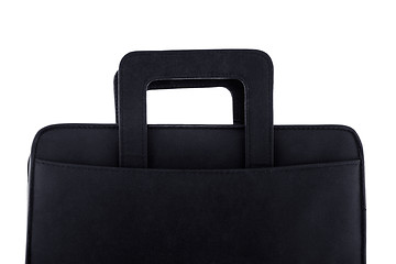 Image showing Black leather briefcase