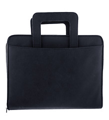 Image showing Black leather briefcase