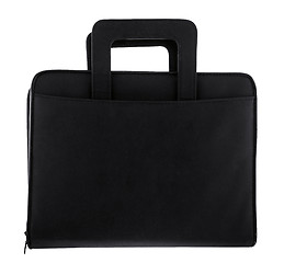 Image showing Black leather briefcase