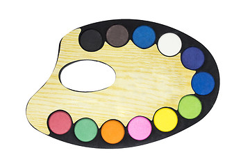 Image showing Plastic art palette with paint