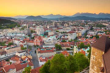 Image showing Panorama of Ljubljana, Slovenia, Europe.