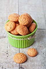 Image showing meringue almond cookies in bowl