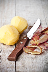 Image showing healthy organic peeled potatoes