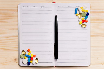 Image showing Pills and paper