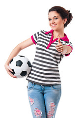 Image showing Girl with soccer ball