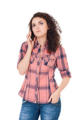 Image showing Girl with cell phone