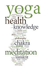 Image showing YOGA. Word collage on white background.