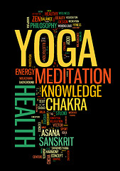 Image showing YOGA. Word cloud concept illustration.