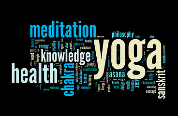 Image showing YOGA. Word cloud concept illustration.