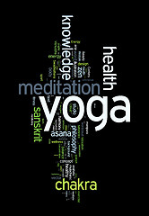 Image showing YOGA. Word cloud concept illustration.