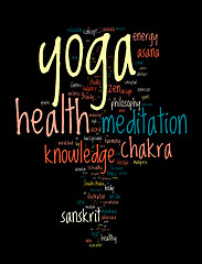 Image showing YOGA. Word cloud concept illustration.