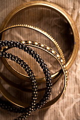 Image showing golden vintage bracelets 