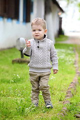 Image showing Trendy 2 years old baby boy posing