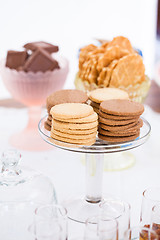 Image showing Biscuits on glass tray