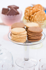 Image showing Biscuits on glass tray