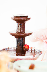 Image showing Chocolate fondue fountain