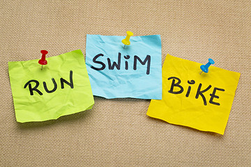 Image showing run, bike, swim - triathlon concept