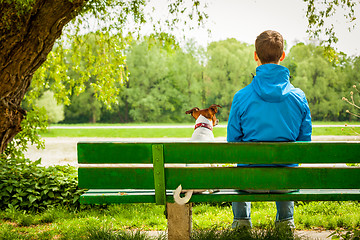 Image showing dog and owner alone