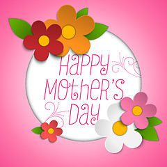 Image showing Happy Mothers Day Card with Flowers