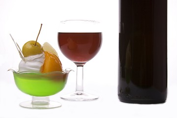 Image showing Wine and Dessert